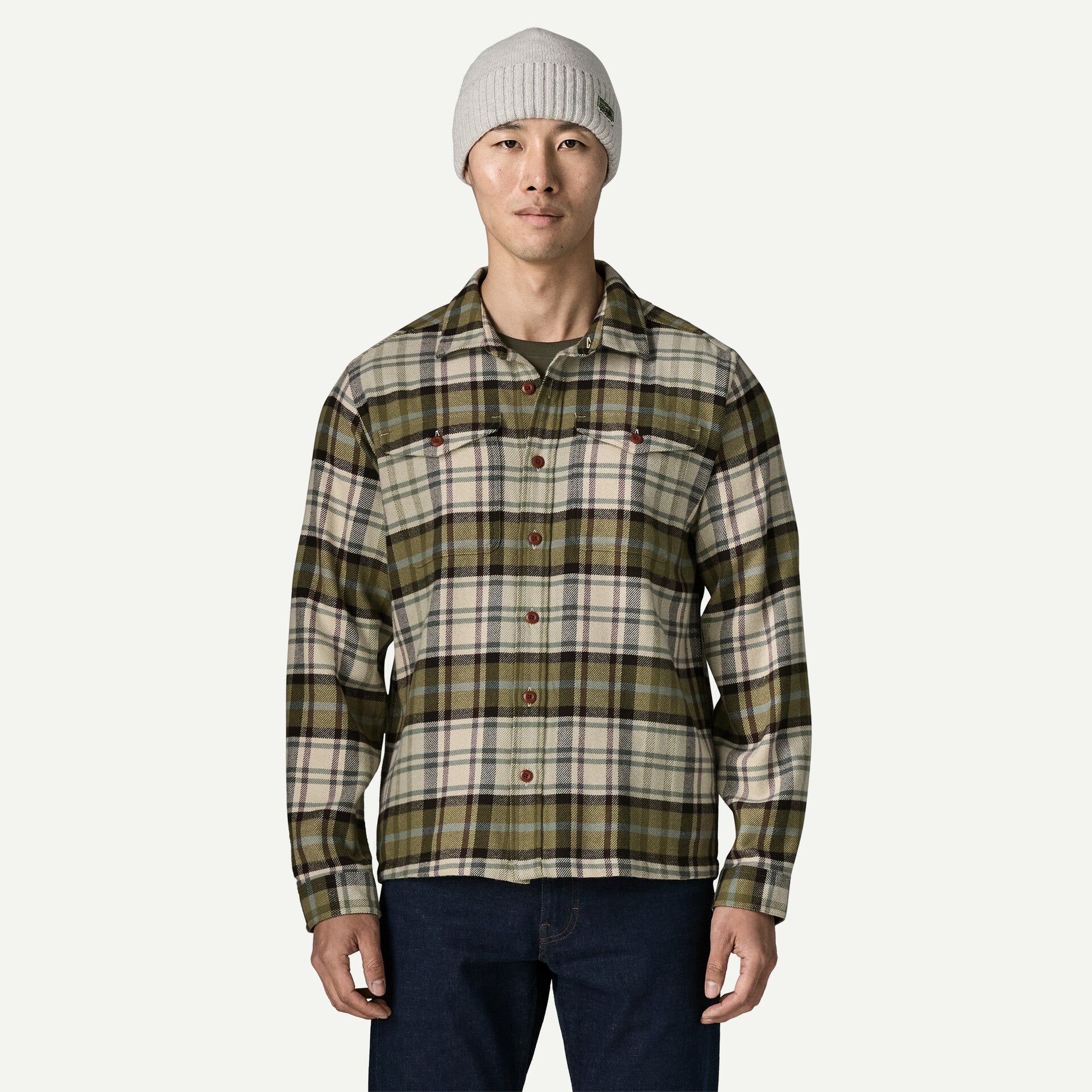 Patagonia Men's Fjord Flannel Shirt-Rising Storm: Weathered Stone-Killington Sports