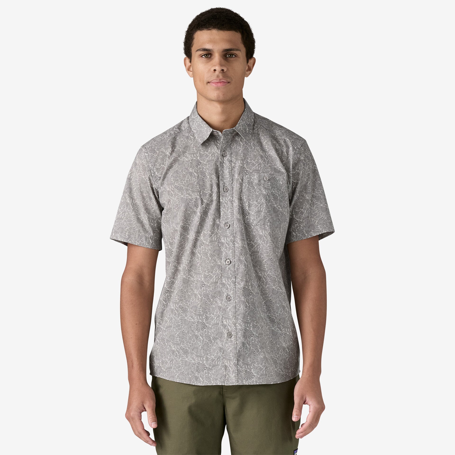 Patagonia Men's Go-To Shirt-Bees and Flowers: Salt Grey-Killington Sports