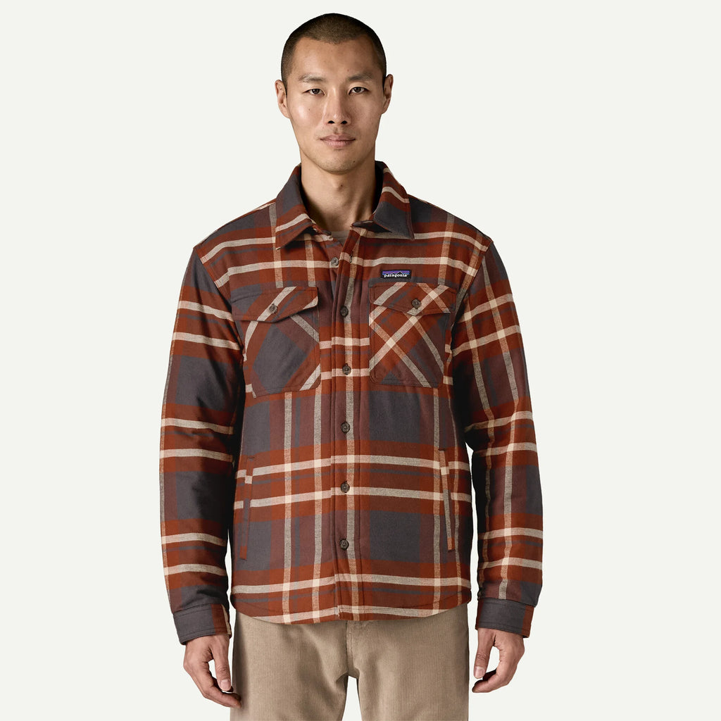 Patagonia Men's Lightweight Insulated Fjord Flannel Shirt-Ashore: Ink Black-Killington Sports