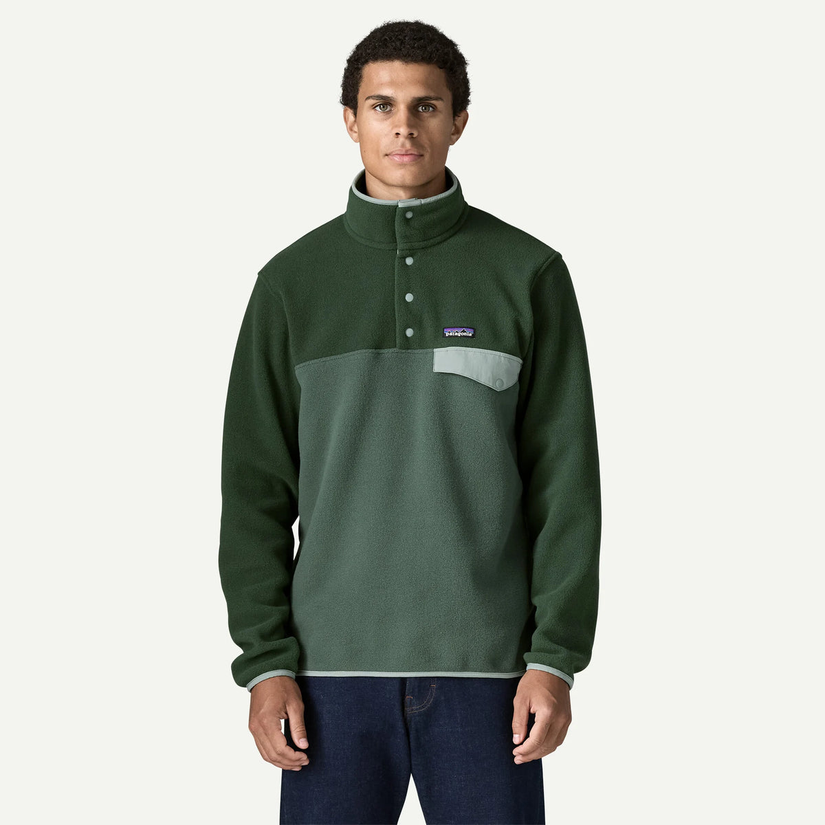Patagonia Men's Lightweight Synchilla® Snap-T® Fleece Pullover-Canopy Green-Killington Sports