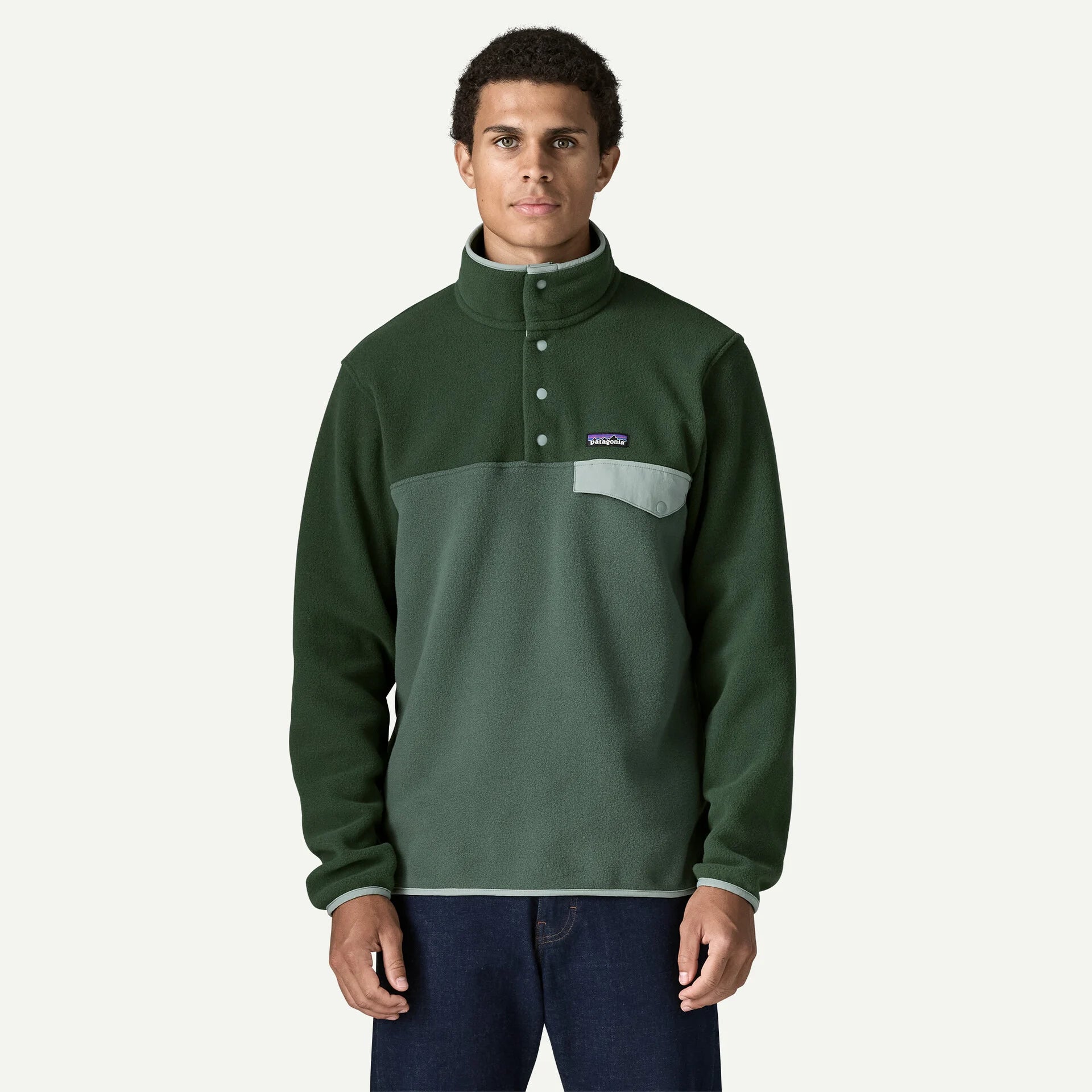 Patagonia Men's Lightweight Synchilla® Snap-T® Fleece Pullover-Canopy Green-Killington Sports