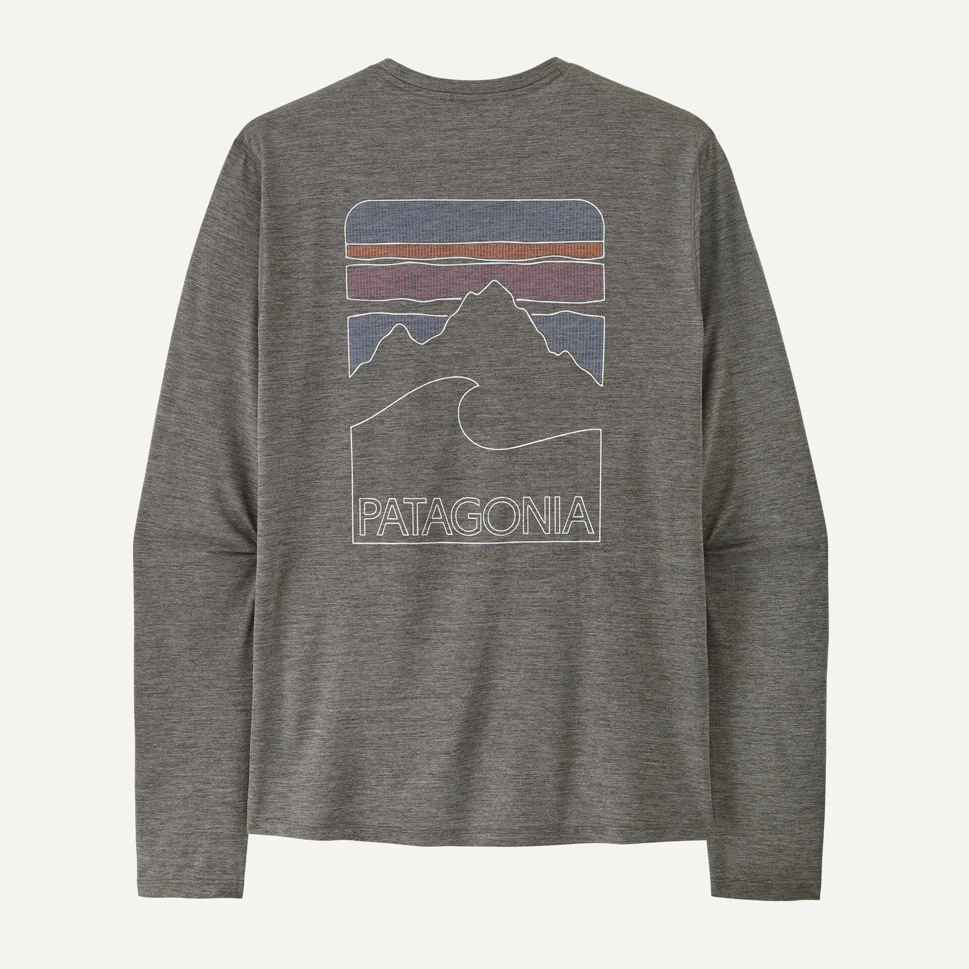 Patagonia Men's Long-Sleeved Capilene® Cool Sun Shirt - Peak Visions-Forge Grey - Noble Grey X-Dye-Killington Sports