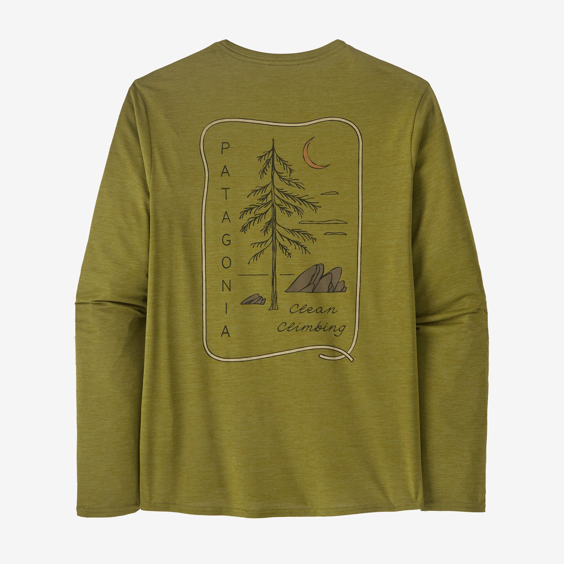 Patagonia Men's Long-Sleeved Capilene® Cool Daily Graphic Shirt - Lands-Clean Climb Roots: Graze Green X-Dye-Killington Sports