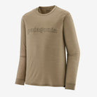 Patagonia Men's Long-Sleeved Capilene® Cool Merino Graphic Shirt-Outline Text Logo: Seabird Grey-Killington Sports