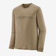 Patagonia Men's Long-Sleeved Capilene® Cool Merino Graphic Shirt-Outline Text Logo: Seabird Grey-Killington Sports