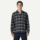 Patagonia Men's Long-Sleeved Lightweight Fjord Flannel Shirt-Cozy Cabin: Ink Black-Killington Sports