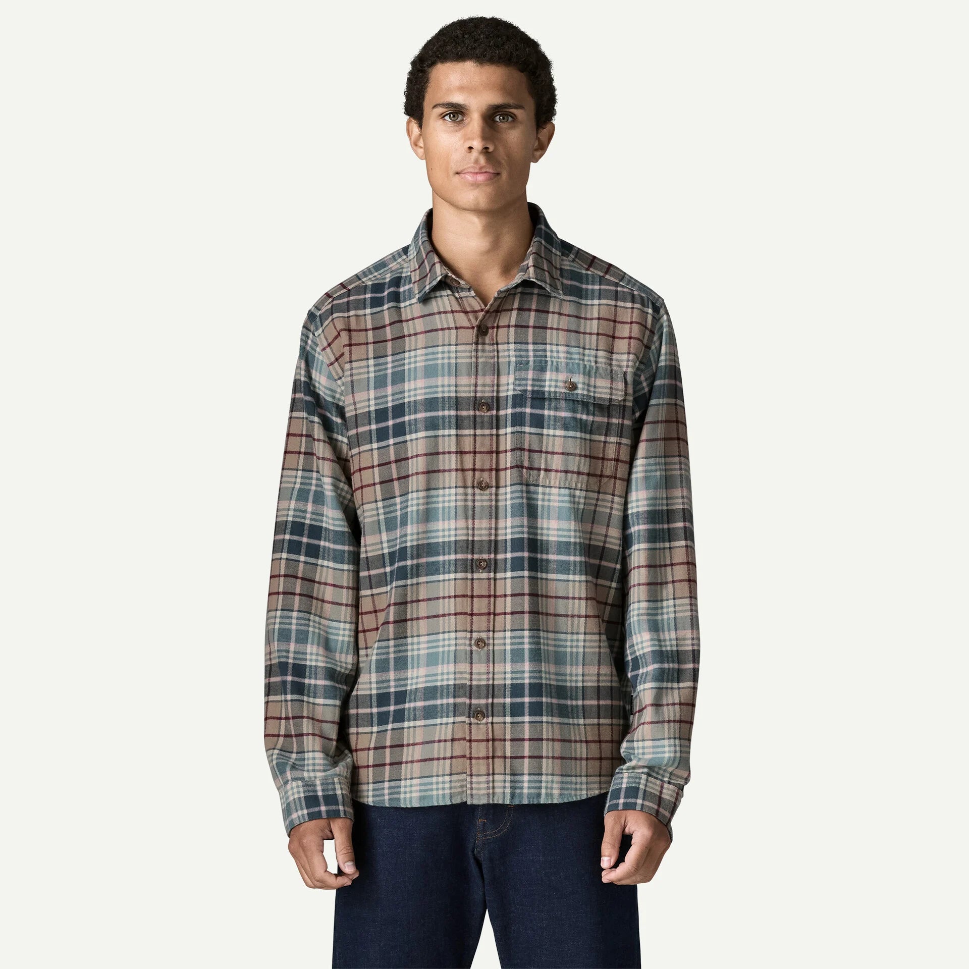 Patagonia Men's Long-Sleeved Lightweight Fjord Flannel Shirt-Depth: Blue Sage-Killington Sports