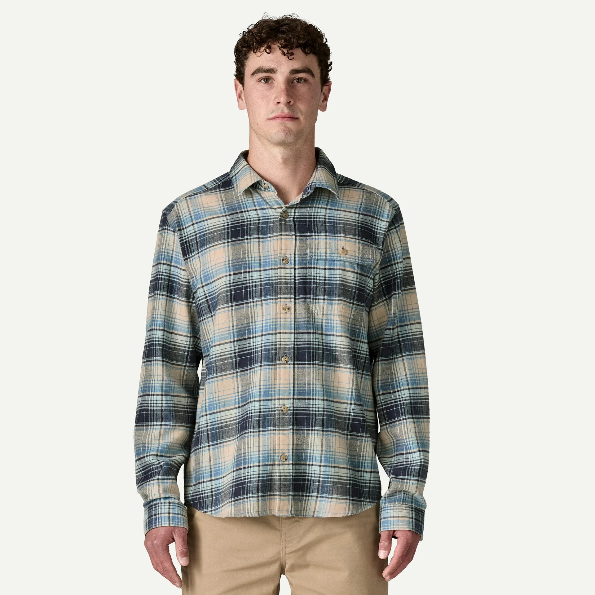 Patagonia Men's Long-Sleeved Lightweight Fjord Flannel Shirt-Foggy: Virtually Blue-Killington Sports