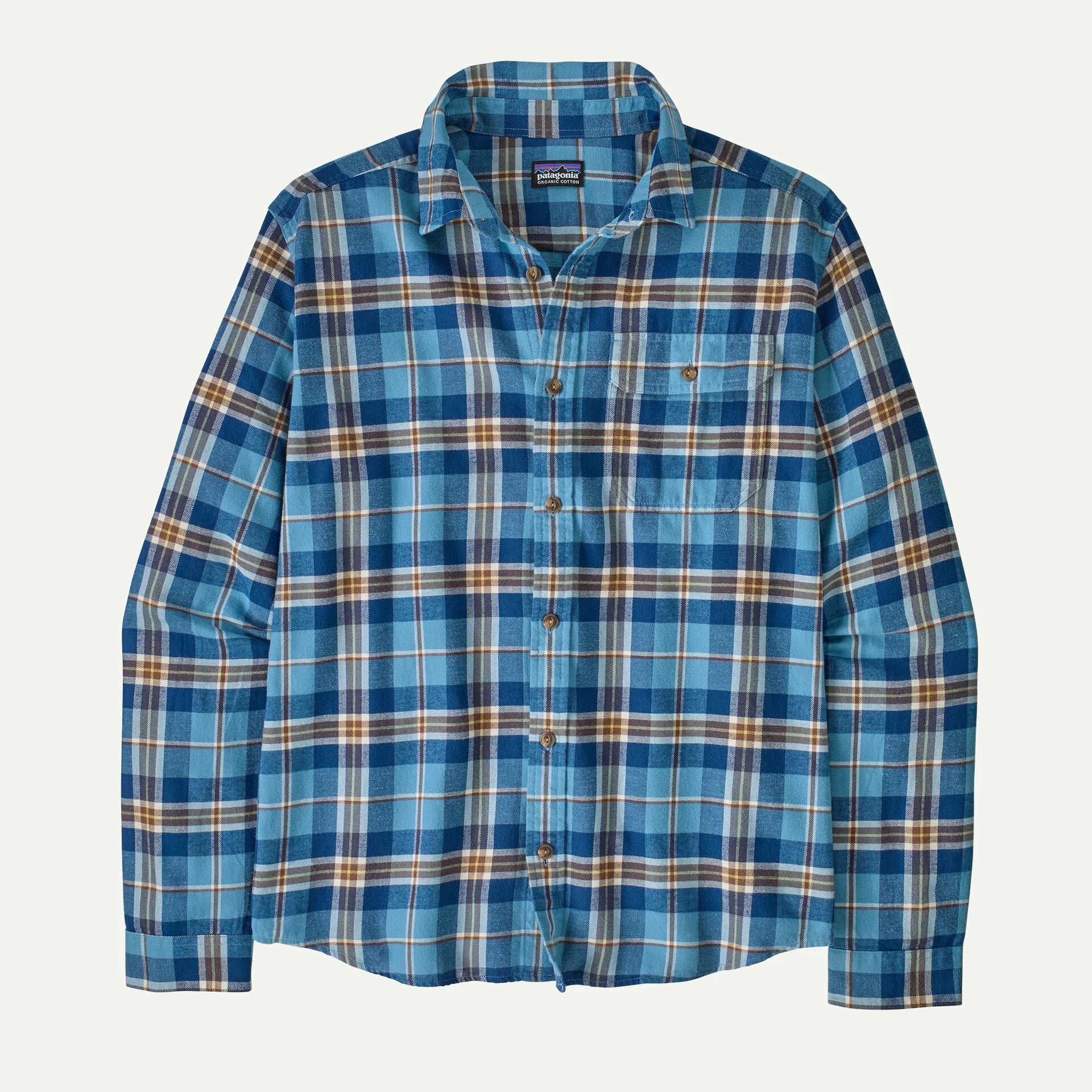 Patagonia Men's Long-Sleeved Lightweight Fjord Flannel Shirt-Prime: Shore Blue-Killington Sports