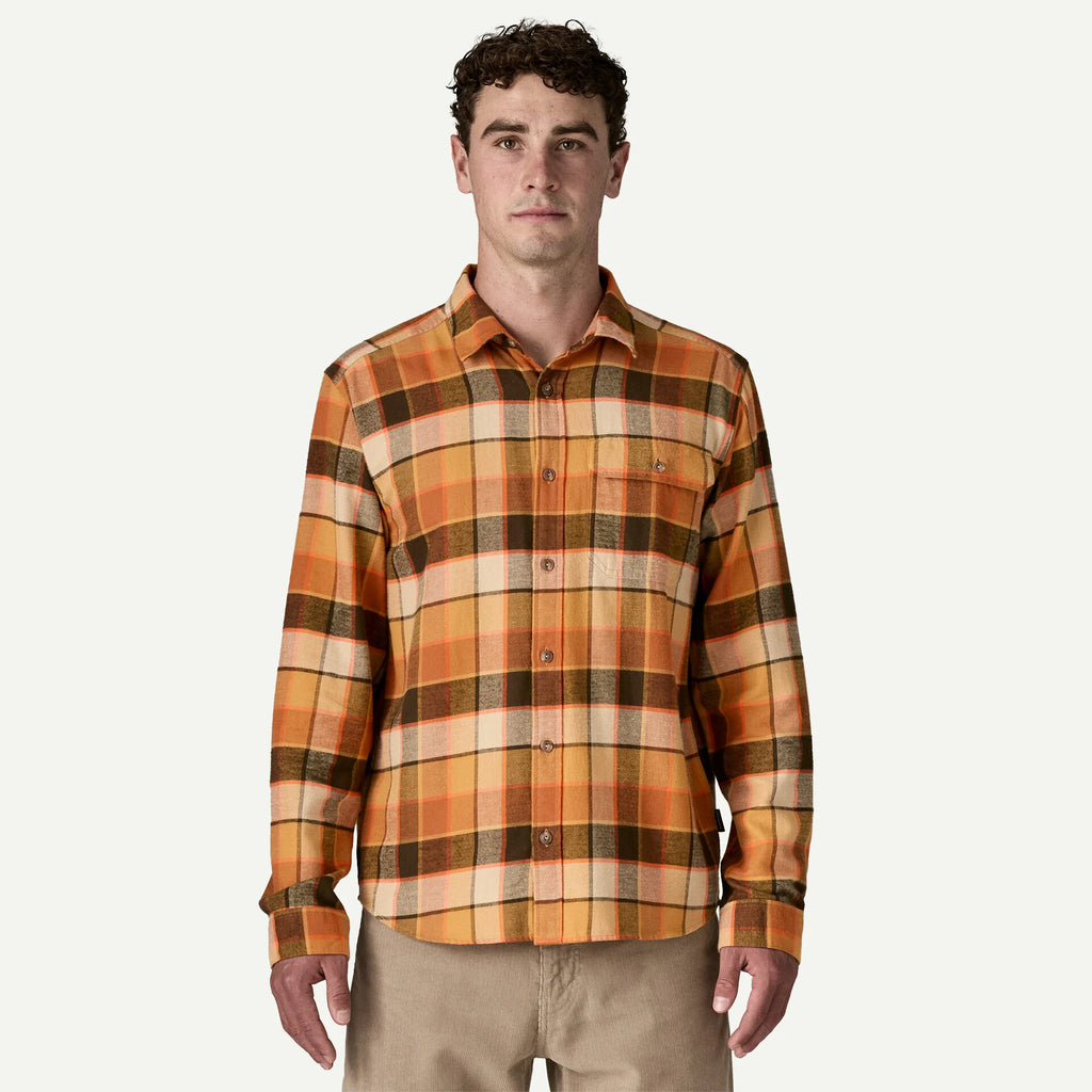 Patagonia Men's Long-Sleeved Lightweight Fjord Flannel Shirt-Rocky: Otter Brown-Killington Sports