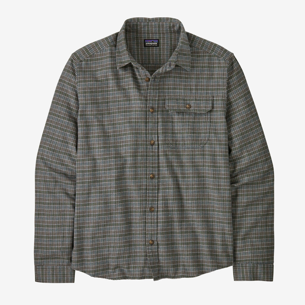 Patagonia Men's Long-Sleeved Lightweight Fjord Flannel Shirt-Tracks: Thermal Blue-Killington Sports