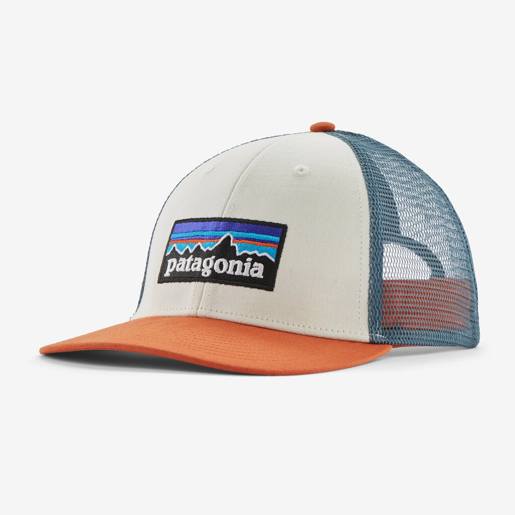 Patagonia P-6 Logo LoPro Trucker Hat-White w/Redtail Rust-Killington Sports