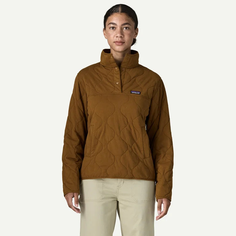 Patagonia Women's Daily Quilted Snap-T Pullover-Wolf Brown-Killington Sports