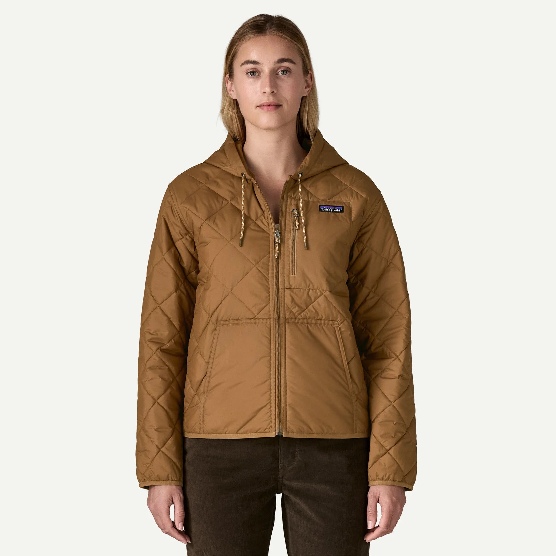 Patagonia Women's Diamond Quilted Bomber Hoody-Deer Brown-Killington Sports