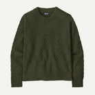 Patagonia Women's Recycled Wool-Blend Crewneck Sweater-Chevron Cable: Basin Green-Killington Sports