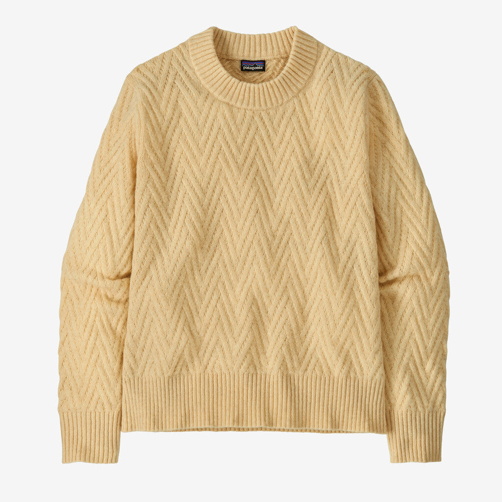 Patagonia Women's Recycled Wool-Blend Crewneck Sweater-Chevron Cable: Natural-Killington Sports