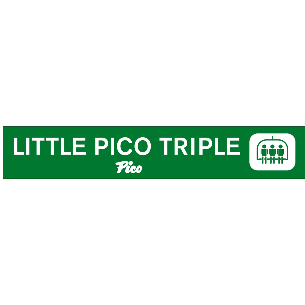 Pico Chair Lift Sign-Pico Mountain Logo-Little Pico Triple-Killington Sports