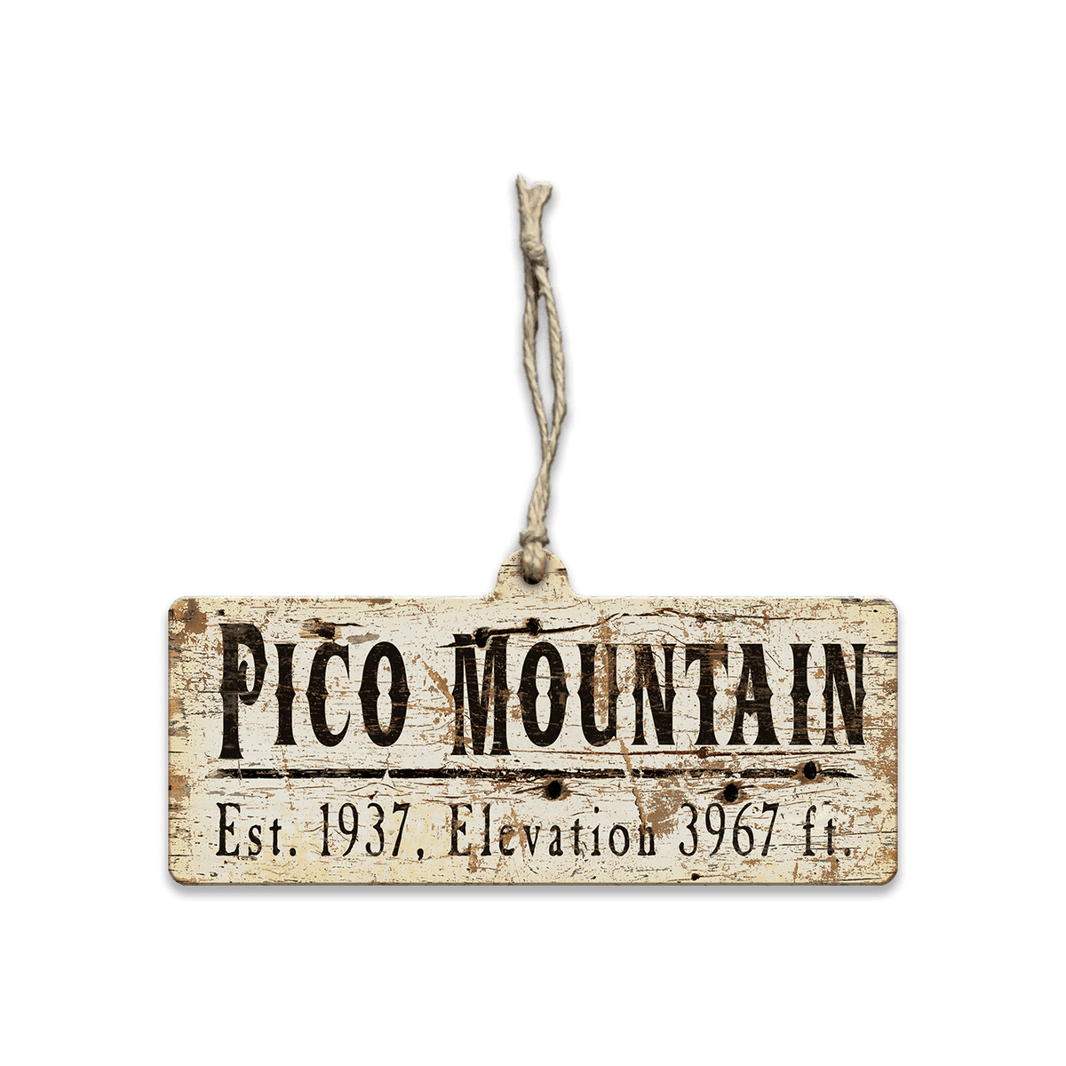 Pico Elevation Vintage Wood Ornament-Pico-Killington Sports