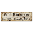 Pico Elevation Vintage Wood Sign-Pico-Killington Sports