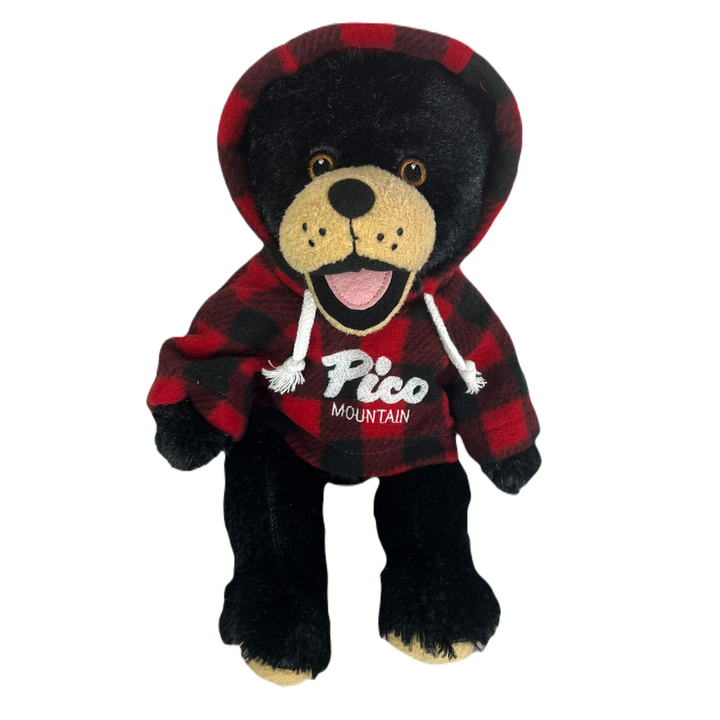 Pico Logo 11" Happy Black Bear Stuffed Animal-Red Jack-Killington Sports