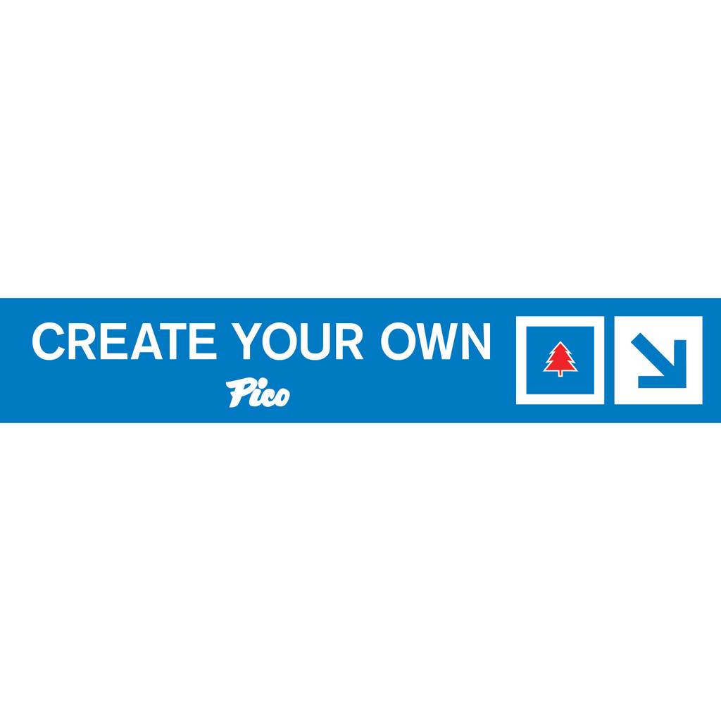 Pico Logo Create Your Own Custom Trail Sign-Pico Mountain Logo-Blue Square-Glade Trail-Killington Sports