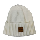 Pico Logo Leather Patch Beanie-White-Killington Sports