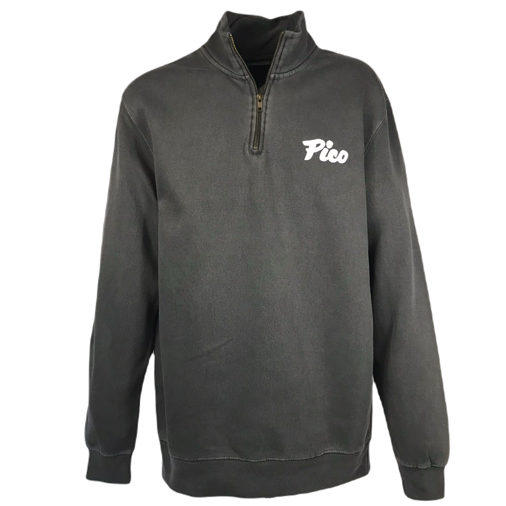 Pico Logo Pigment Dyed 1/4 Zip Pullover-Washed Black-Killington Sports