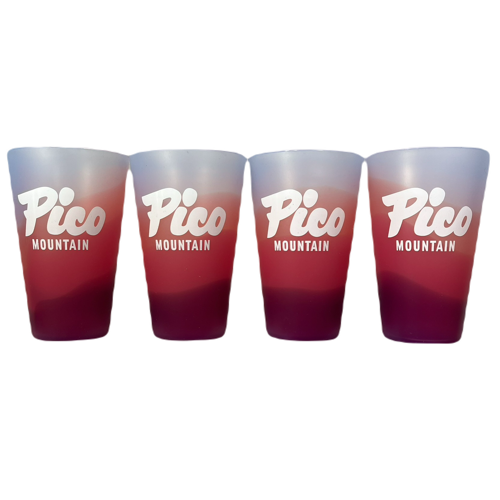 Pico Logo Silicone Ombre 16oz Pint Glasses - Set of 4-Desert Sun - Set of 4-Killington Sports