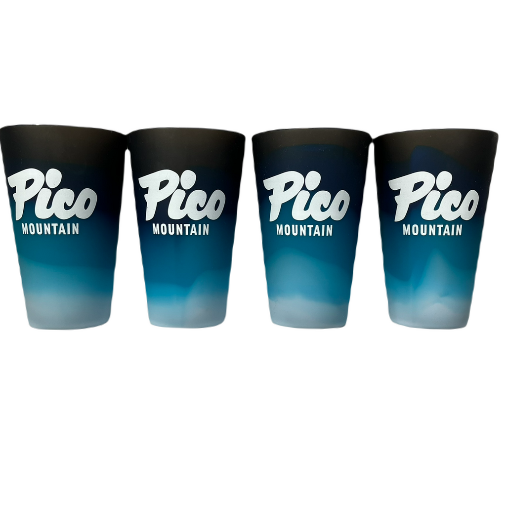 Pico Logo Silicone Ombre 16oz Pint Glasses - Set of 4-Moonbeam - Set of 4-Killington Sports