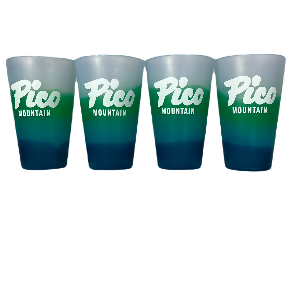 Pico Logo Silicone Ombre 16oz Pint Glasses - Set of 4-Mountain Air - Set of 4-Killington Sports
