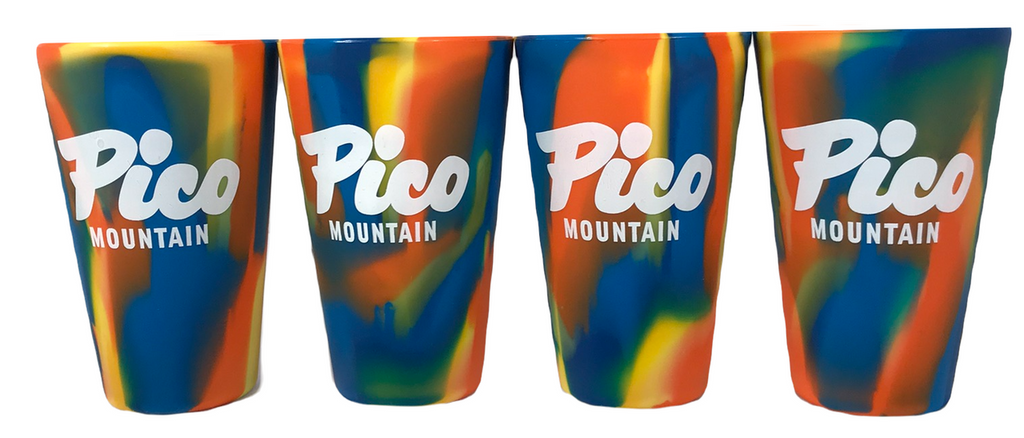 Pico Logo Silicone Tie Dye 16oz Pint Glasses - Set of 4-Canyon Blues - Set of 4-Killington Sports