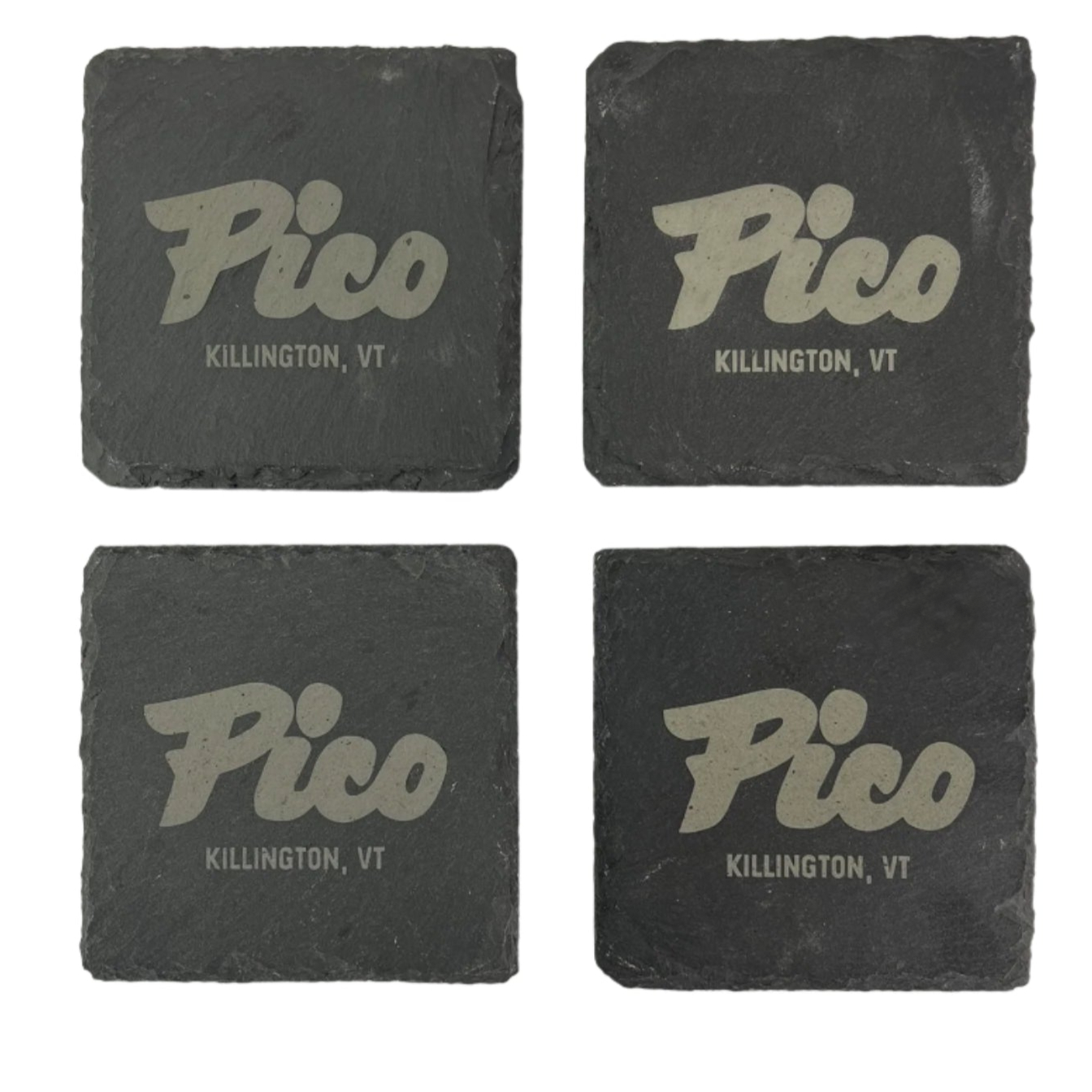 Pico Logo Slate Coasters - set of 4-Killington Sports