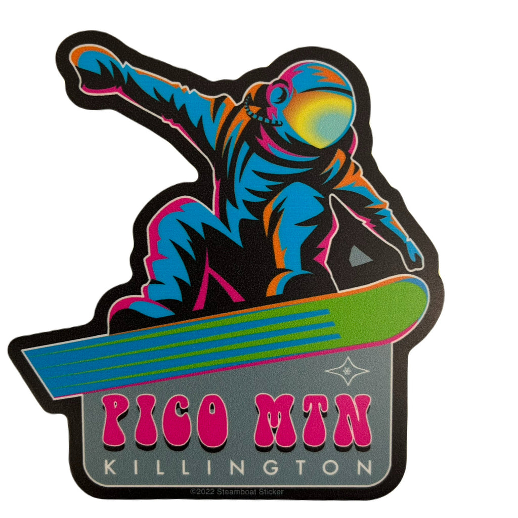 Pico Logo Snowboarder Sticker-Killington Sports