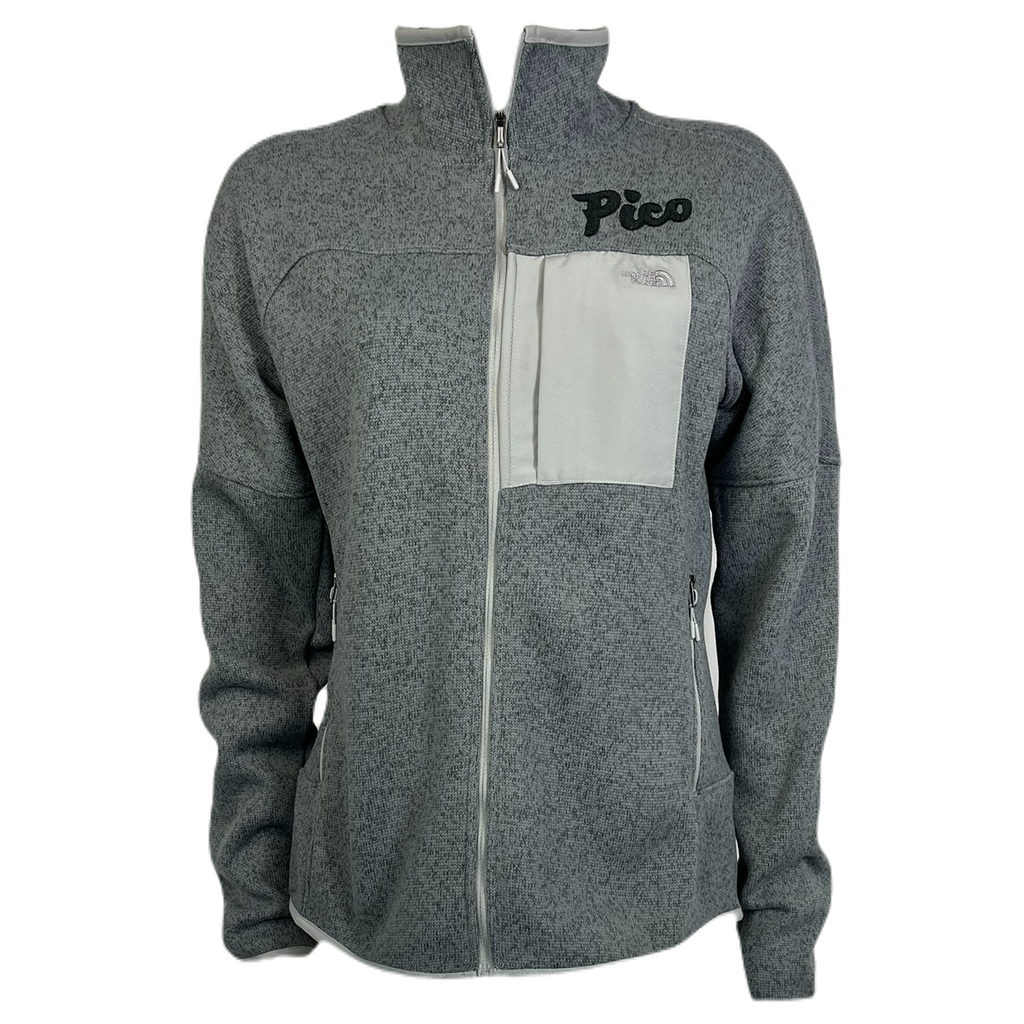 Pico Logo: The North Face Women's Front Range Fleece Jacket-TNF Medium Grey Heather-Killington Sports