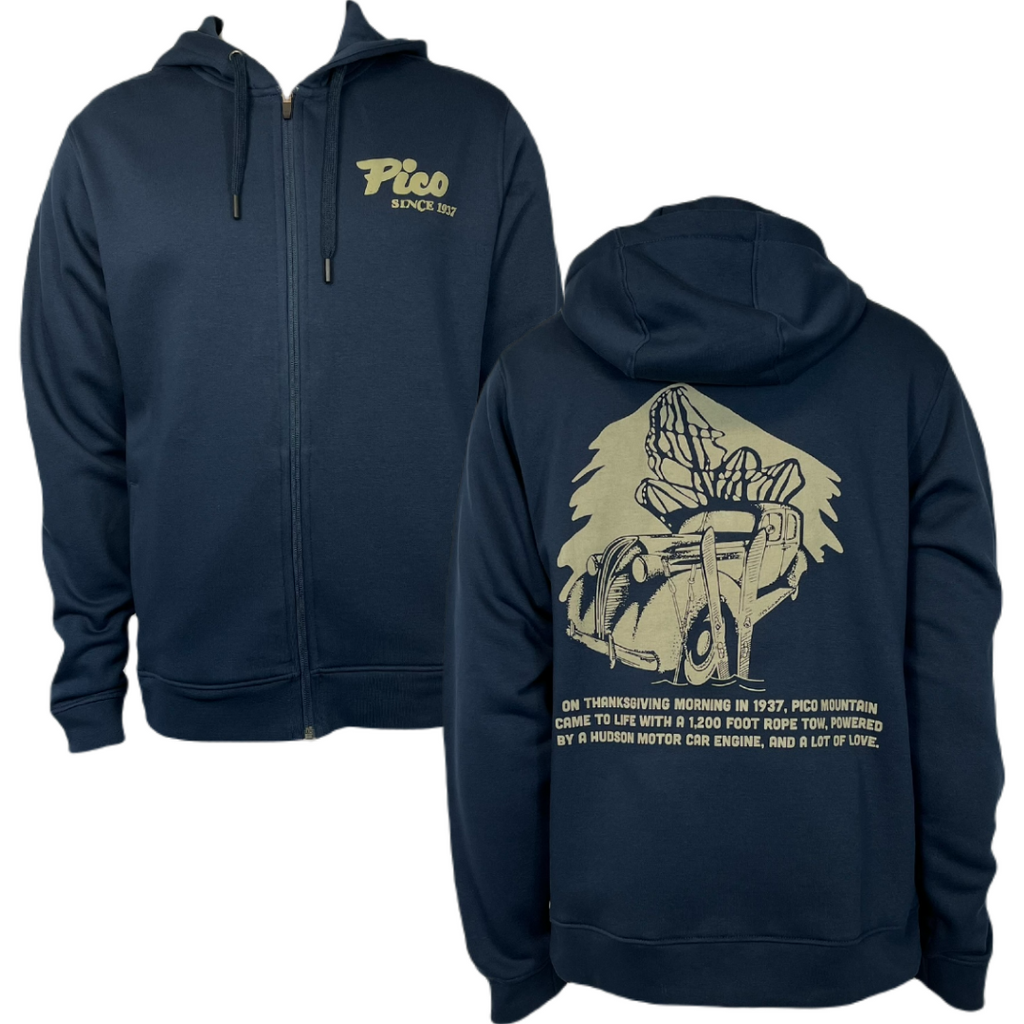 Pico Logo Vintage Racer Full Zip Hoodie-Classic Navy-Killington Sports