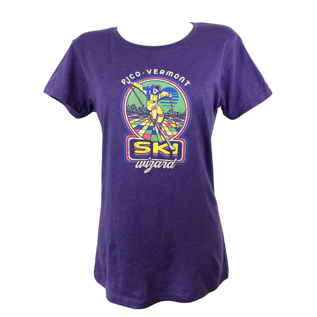 Pico Logo Women's Ski Wizard TShirt-Purple Heather Pepper-Killington Sports
