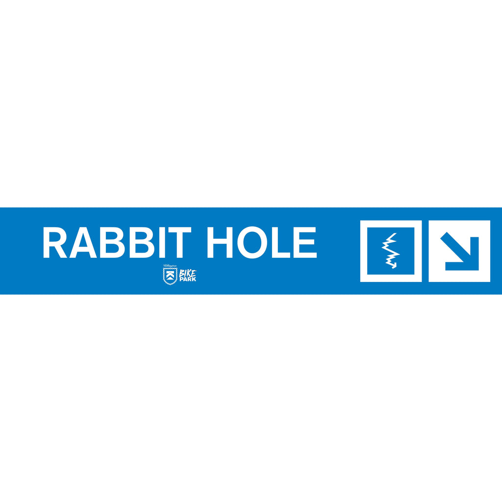 Rabbit Hole Mountain Bike Trail Sign - Blue-Killington Sports
