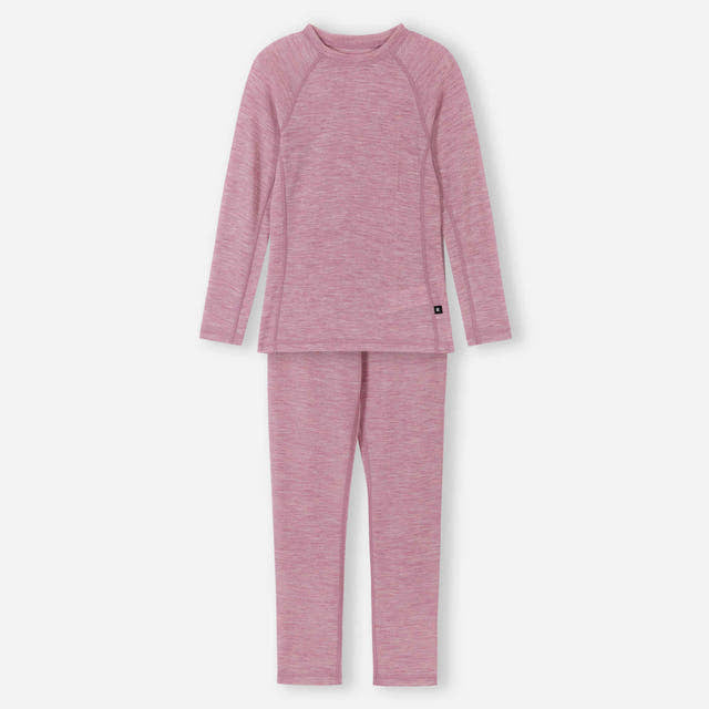 Reima Kids' Kinsei Merino & Wool-Lyocell Base Layer Set-Grey Pink-Killington Sports