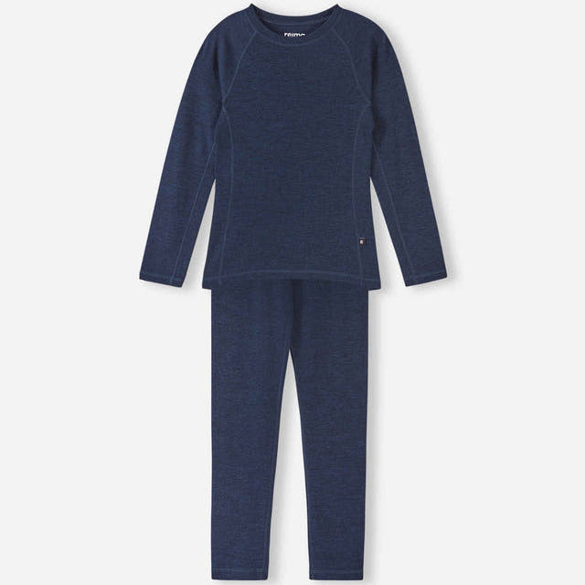 Reima Kids' Kinsei Merino & Wool-Lyocell Base Layer Set-Navy-Killington Sports