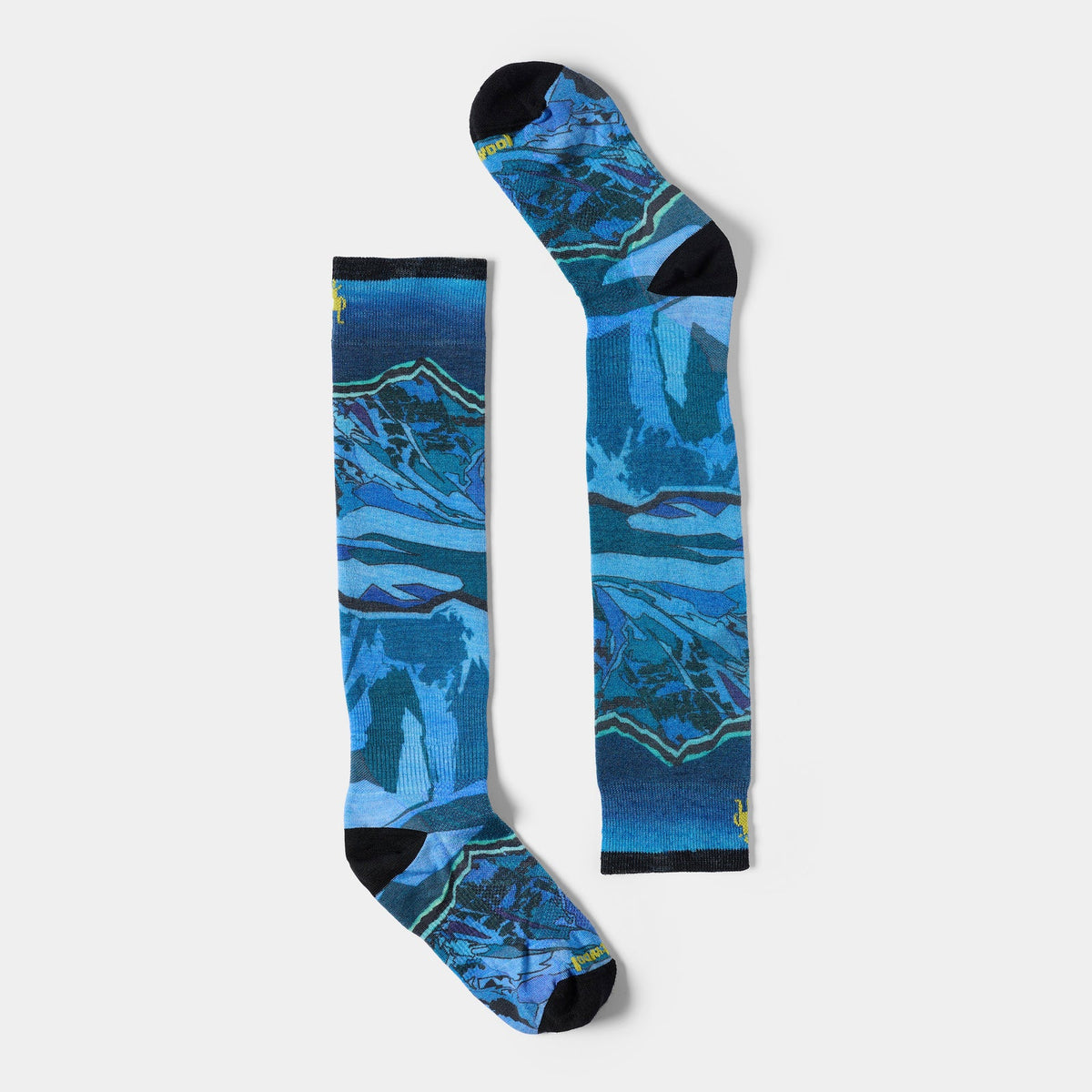 Smartwool Junior Ski Zero Cushion Storm Peak Print OTC Socks-Nightfall Blue-Killington Sports