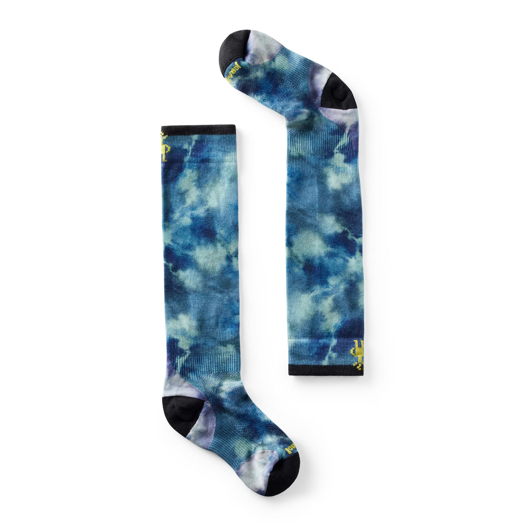 Smartwool Junior Ski Zero Cushion Tie Dye Print OTC Socks-Deep Navy-Killington Sports
