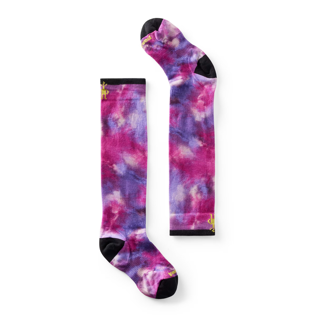 Smartwool Junior Ski Zero Cushion Tie Dye Print OTC Socks-Purple Iris-Killington Sports