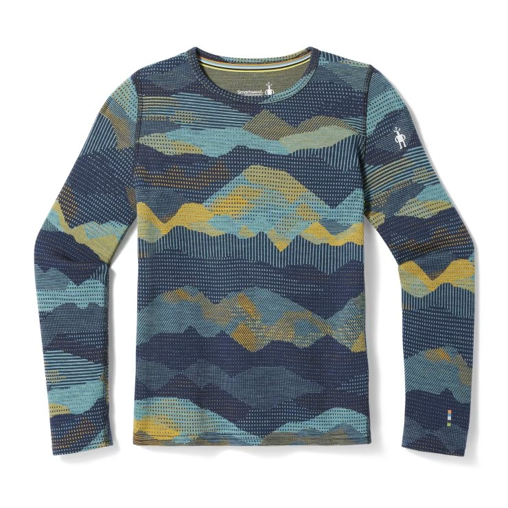 Smartwool Kids' Classic Thermal Merino Base Layer Crew-Blueberry Mtn Scape-Killington Sports