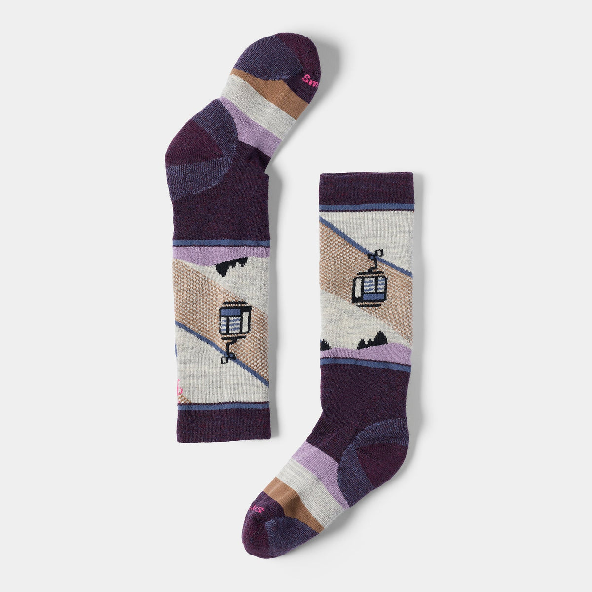 Smartwool Kids' Wintersport Full Cushion Gondola Games OTC Socks-Purple Iris-Killington Sports