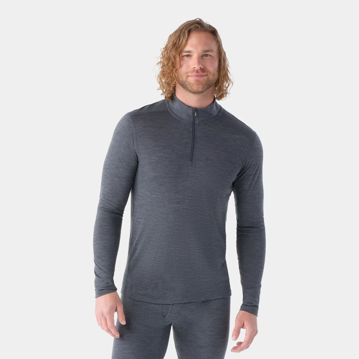 Smartwool Men's Classic All-Season Merino Base Layer 1/4 Zip-Iron Heather-Killington Sports