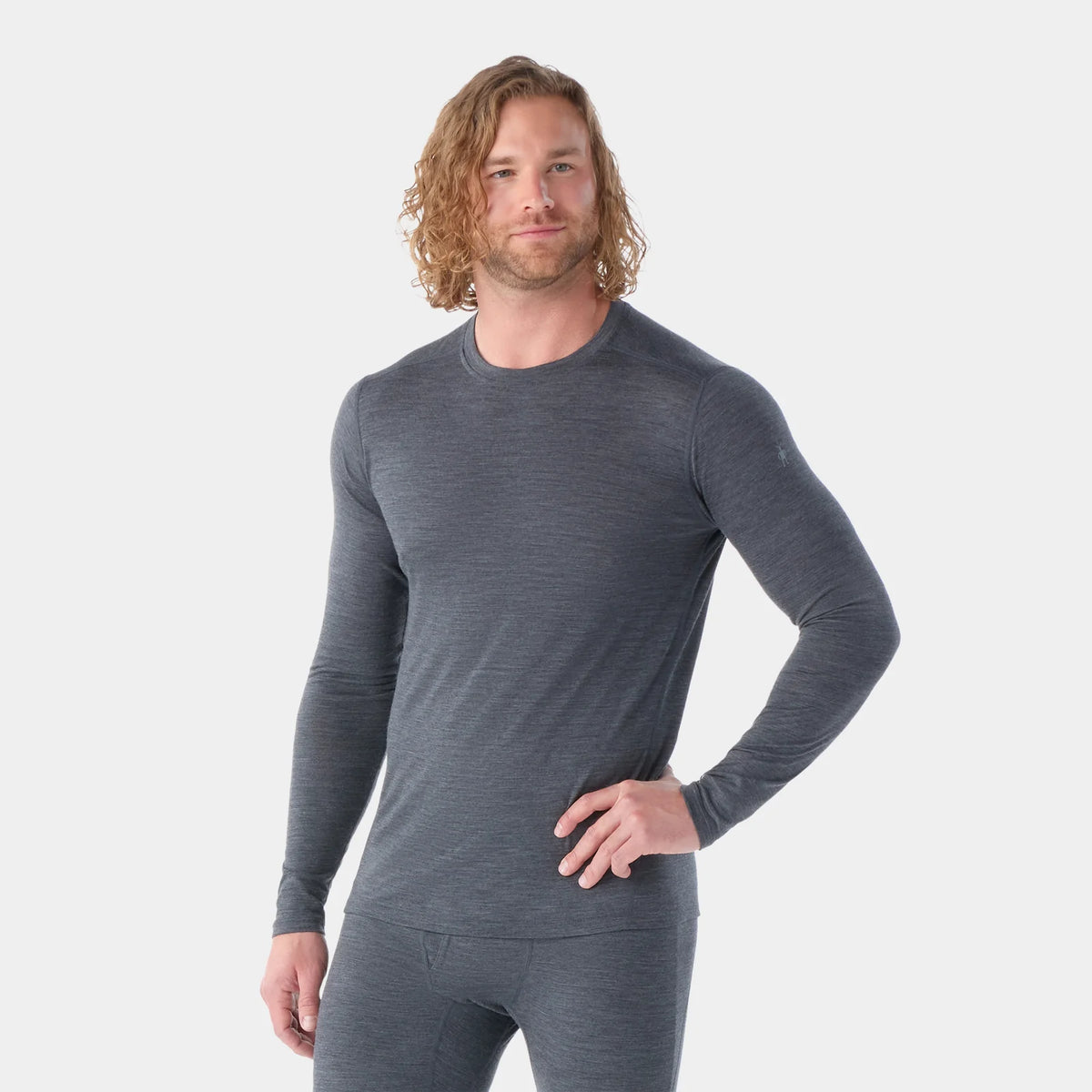 Smartwool Men's Classic All-Season Merino Base Layer Crew-Iron Heather-Killington Sports