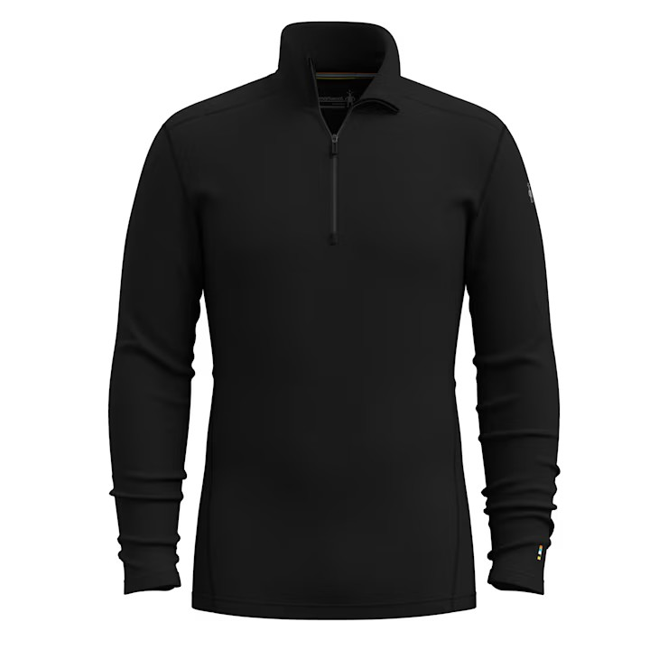 Smartwool Men's Classic Thermal Merino Base Layer 1/4 Zip-Black-Killington Sports