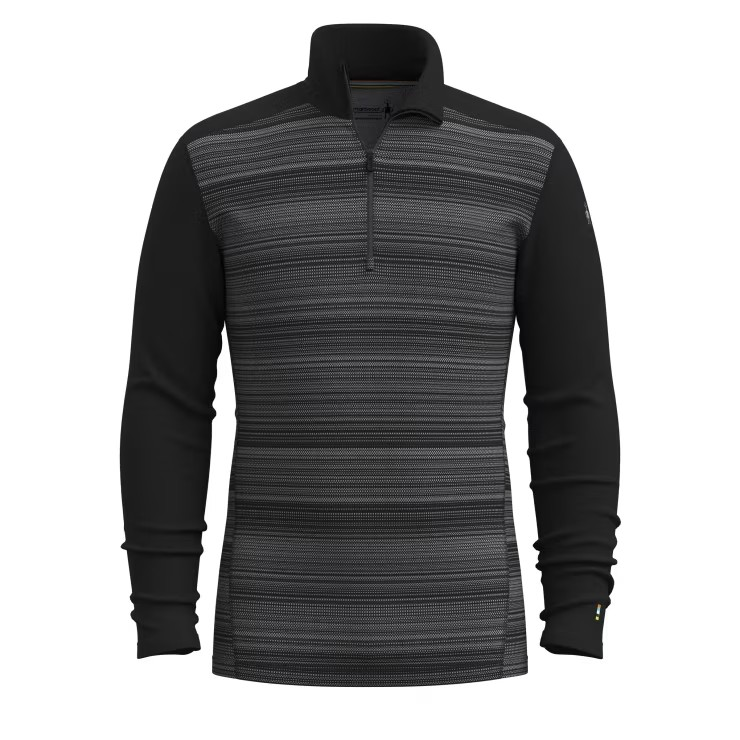 Smartwool Men's Classic Thermal Merino Base Layer 1/4 Zip-Black Color Shift-Killington Sports