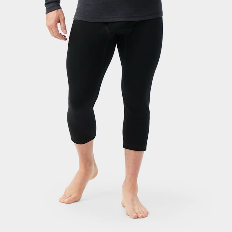 Smartwool Men's Classic Thermal Merino Base Layer 3/4 Bottom-Black-Killington Sports