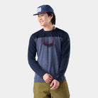 Smartwool Men's Classic Thermal Merino Base Layer Colorblock Crew-Deep Navy/Nightfall-Killington Sports
